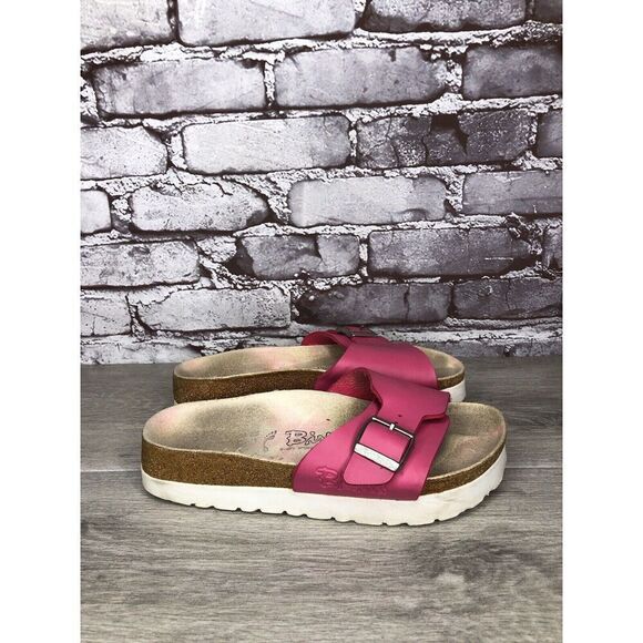 Birkis By Birkenstock Pink Leather Buckle Strap Platform Sandals Women Sz 35EU/5 - Picture 12 of 16